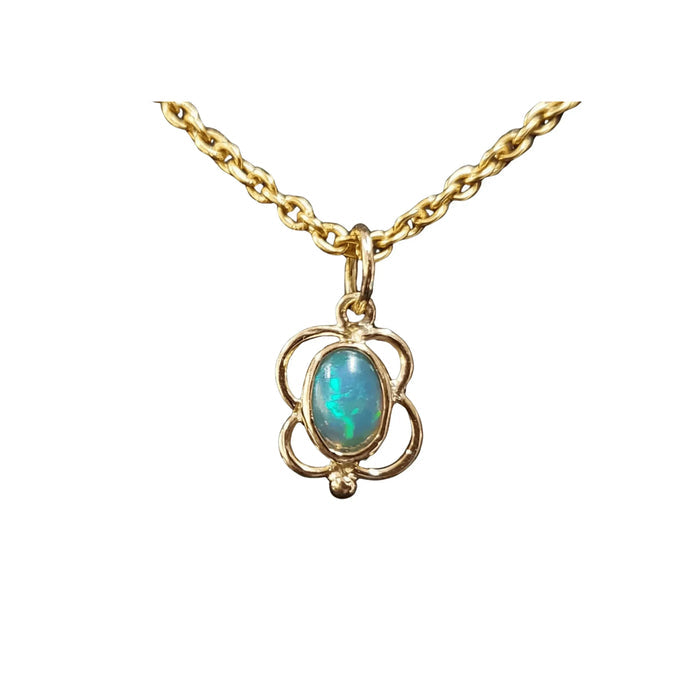18k Gold Natural Ethiopian Opal Necklace Pendant Different Style - K Jewelry Accessories