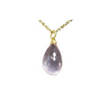 18k Gold Natural Rose Quartz Teardrop Pendant Beautiful - K Jewelry Accessories