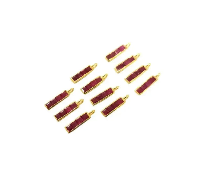 18k Gold Natural Ruby Gold Charm Minimalistic jewelry - K Jewelry Accessories