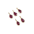18k Gold Natural Ruby Pendant Teardrop Charm For Her - K Jewelry Accessories