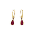 18k Gold Natural Ruby with Diamond Earring - K Jewelry Accessories