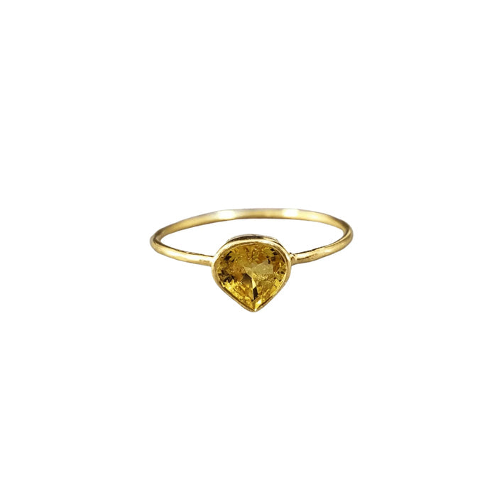18k Gold Natural Yellow Sapphire Ring - K Jewelry Accessories