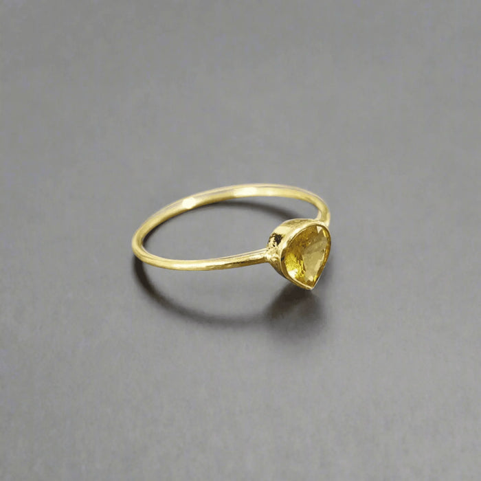 18k Gold Natural Yellow Sapphire Ring - K Jewelry Accessories