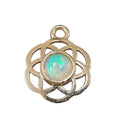 18k Gold Opal Charm Floral round shape Pendant for women - K Jewelry Accessories
