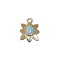 18k Gold Opal Charm Pendant Floral Shape Findings for her - K Jewelry Accessories