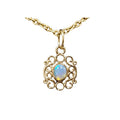 18k Gold Opal Charm Pendant High Quality jewelry - K Jewelry Accessories