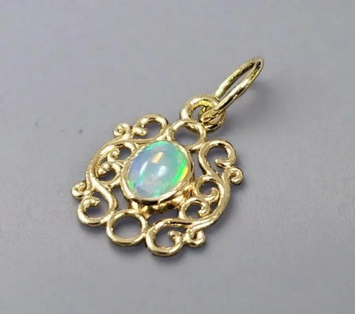 18k Gold Opal Charm Pendant High Quality jewelry - K Jewelry Accessories