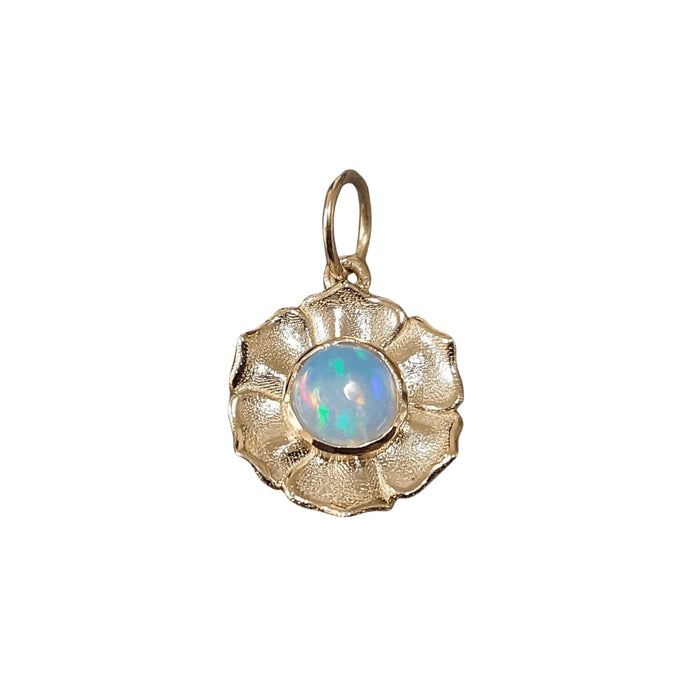 18k Gold Opal Charm Pendant Very Beautiful Floral For Women - K Jewelry Accessories