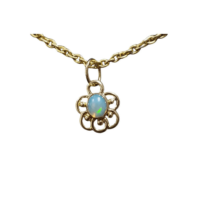 18k Gold Opal Pendant Floral Gift for Her Jewelry - K Jewelry Accessories
