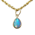 18k Gold Opal Pendant Oval Shape Multi fire Stone - K Jewelry Accessories