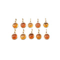 18k Gold Orange Carnelian Charm round beautiful for her - K Jewelry Accessories
