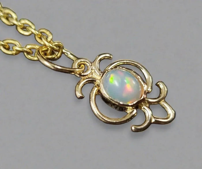 18k Gold Oval Opal Pendant Charm Designer Unisex - K Jewelry Accessories