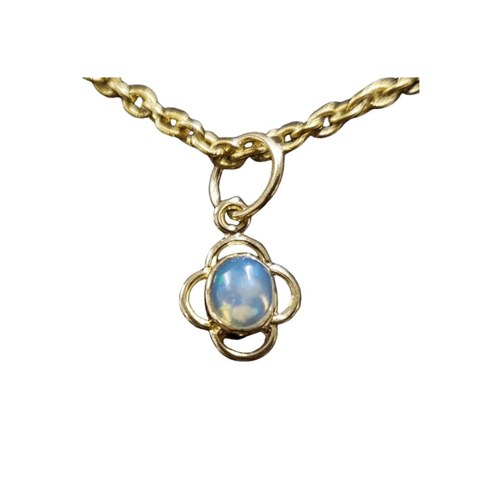 18k Gold Oval Opal Pendant Minimalistic For Her - K Jewelry Accessories