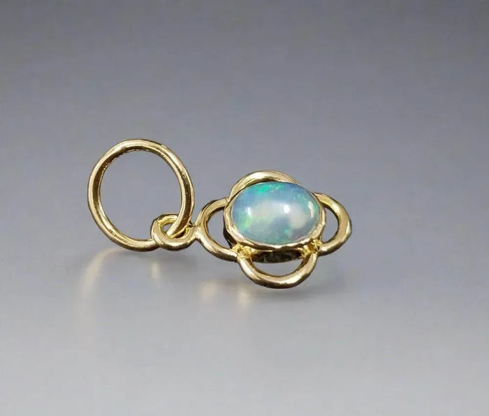18k Gold Oval Opal Pendant Minimalistic For Her - K Jewelry Accessories