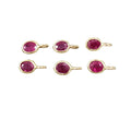 18k Gold Oval Ruby Dainty Charm Round shape elegant - K Jewelry Accessories