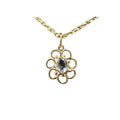 18k Gold Oval Shape Aquamarine Flower Pendant - K Jewelry Accessories