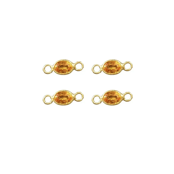 18k Gold Oval Yellow Sapphire Connector Charms - K Jewelry Accessories