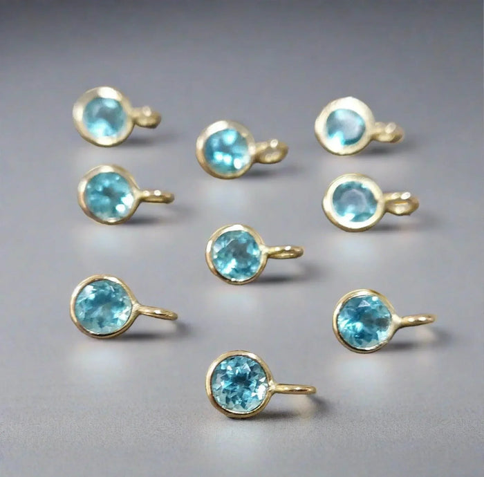 18k Gold Paraiba Apatite Charm Pendants for women - K Jewelry Accessories