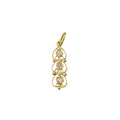 18k Gold Pendant Diamond three stone beautiful charm - K Jewelry Accessories