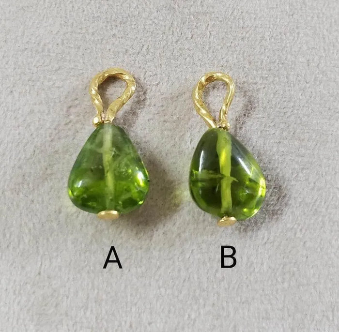 18k Gold Peridot Pendant | Handmade Green Gemstone Necklace - K Jewelry Accessories