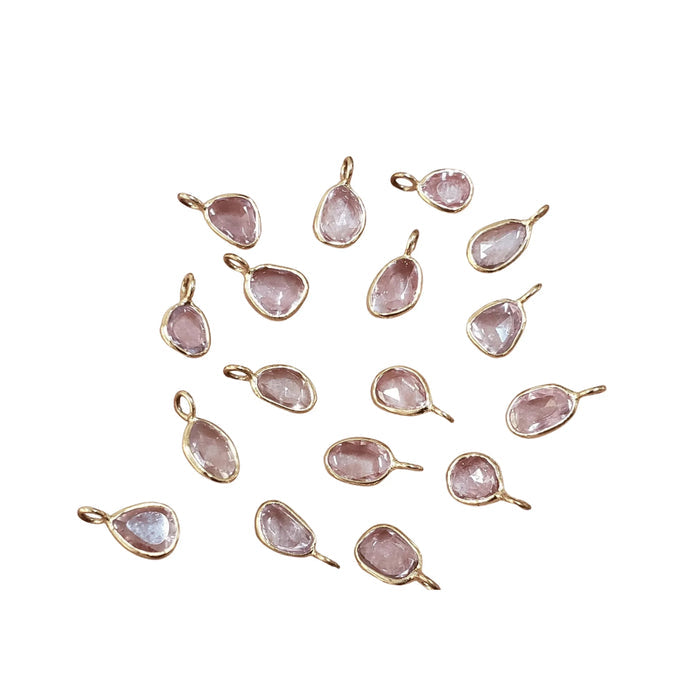 18k Gold Pink Sapphire Rose Gold Charm Jewelry Findings - K Jewelry Accessories