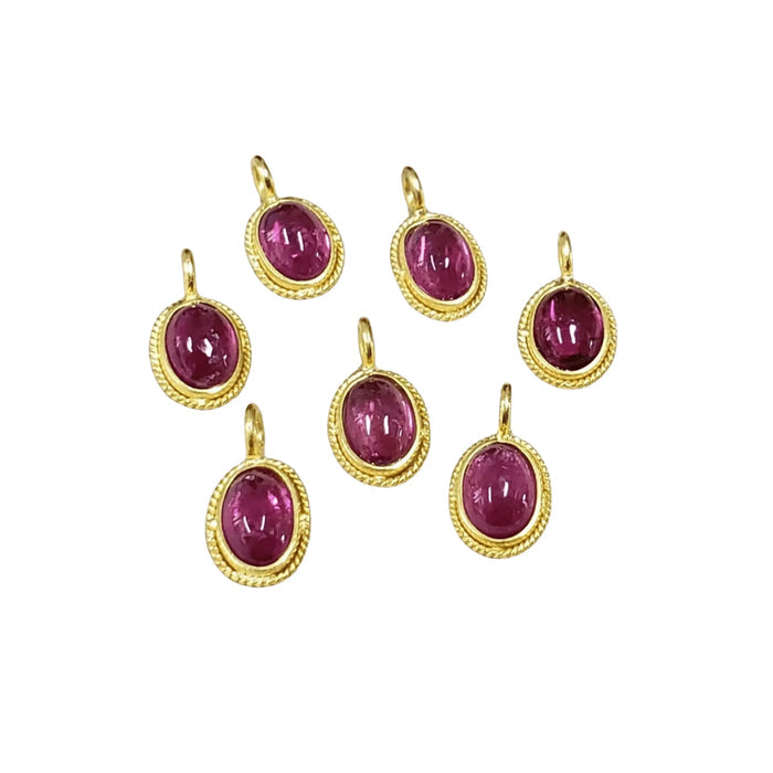 18k Gold Pink Tourmaline Charms for multipurpose use - K Jewelry Accessories