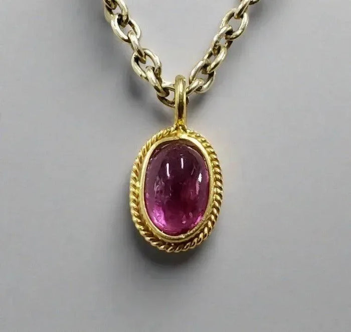 18k Gold Pink Tourmaline Charms for multipurpose use - K Jewelry Accessories