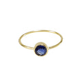 18k Gold Round Blue Kyanite Stackable Ring - K Jewelry Accessories