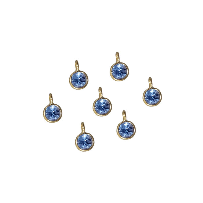 18k Gold Round Natural Tanzanite Charm Pendants For Women - K Jewelry Accessories
