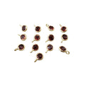 18k Gold Round Red Garnet Charm Pendant for Jewelry Making - K Jewelry Accessories
