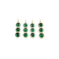18k Gold Round Zambian Emerald Cabochon Charm - K Jewelry Accessories