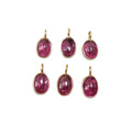 18k Gold Rubellite Pendant Oval Shape Charm for her - K Jewelry Accessories