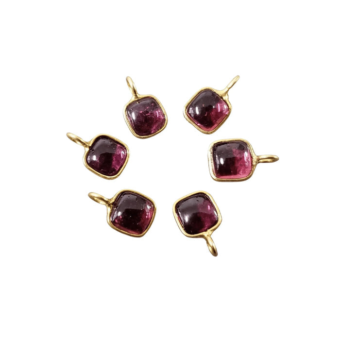 18k Gold Rubellite Tourmaline Charm Pendant - K Jewelry Accessories