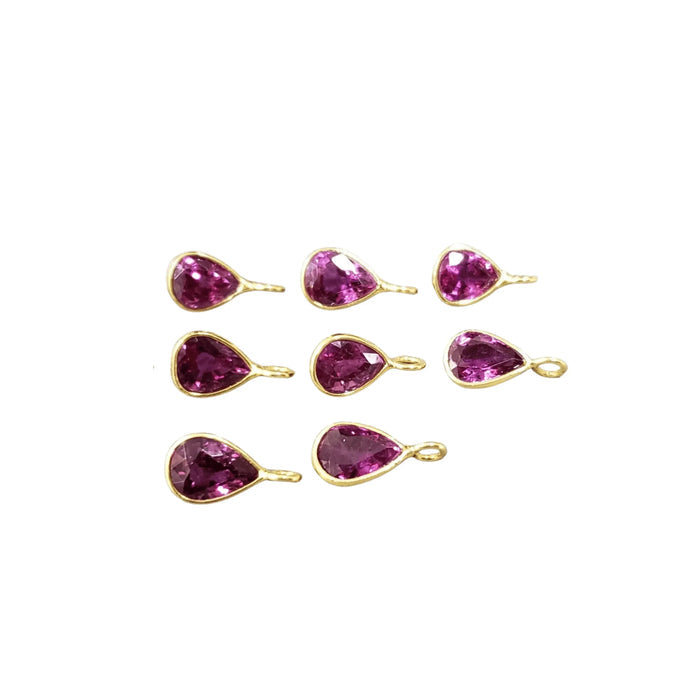 18k Gold Rubellite Tourmaline Charm Pendant - K Jewelry Accessories