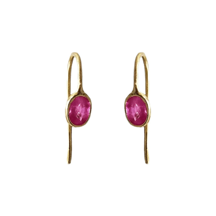 18k Gold Ruby Dainty Earrings - K Jewelry Accessories
