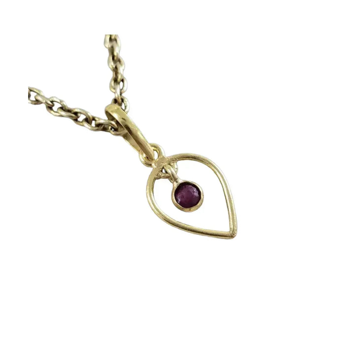 18k Gold Ruby Heart Pendant, - K Jewelry Accessories