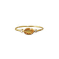 18k Gold Sun Yellow Sapphire & Brilliant Cut Diamond Ring - K Jewelry Accessories