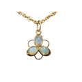 18k Gold Trinity Ethiopian Opal Pendant Floral For Her - K Jewelry Accessories