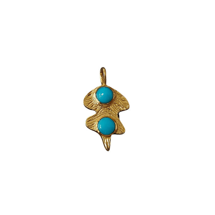 18k Gold Vermeil Minimalist Turquoise Charm - K Jewelry Accessories