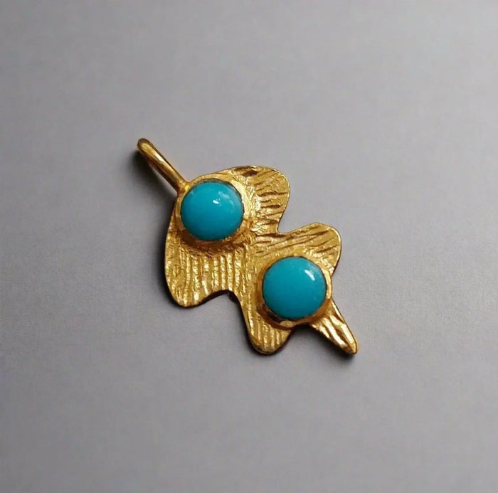 18k Gold Vermeil Minimalist Turquoise Charm - K Jewelry Accessories