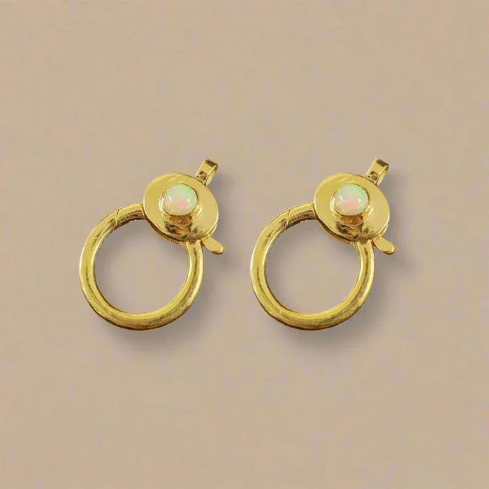 18k Gold Vermeil Opal Lobster Clasp: Sterling Silver Necklace Connector