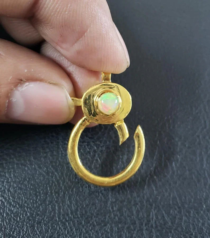 18k Gold Vermeil Opal Lobster Clasp: Sterling Silver Necklace Connector