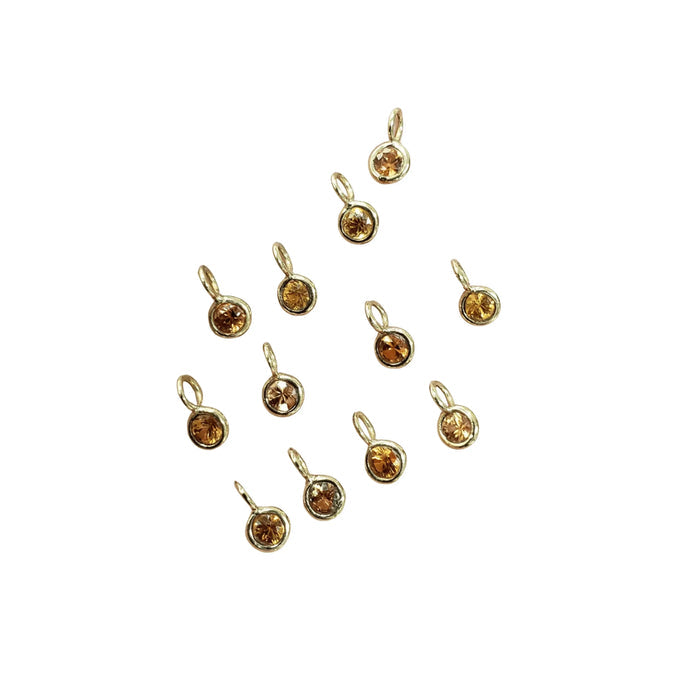 18k Gold Yellow/Orange Sapphire Natural Charm for women - K Jewelry Accessories