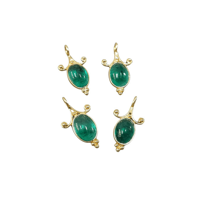 18k Gold Zambian Emerald Charm Pendant Elegant Piece - K Jewelry Accessories