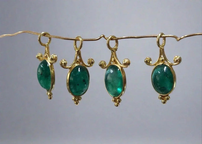 18k Gold Zambian Emerald Charm Pendant Elegant Piece - K Jewelry Accessories