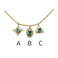 18k Gold Zambian Emerald Charm Pendant - K Jewelry Accessories