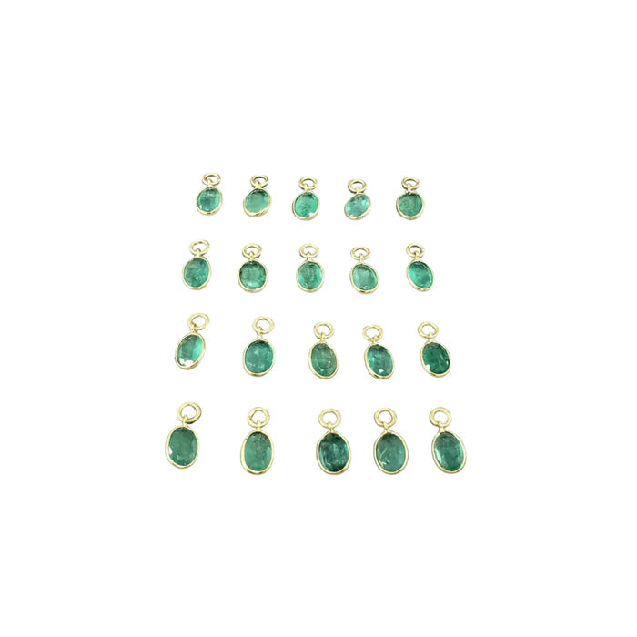 18k Gold Zambian Emerald Pendant Charms for Unisex - K Jewelry Accessories