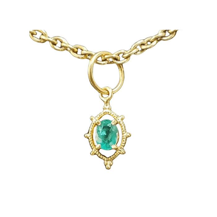 18k Gold Zambian Emerald Pendant Natural Stone Jewelry - K Jewelry Accessories