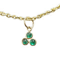 18k Gold Zambian emerald pendant Three stone Charm - K Jewelry Accessories