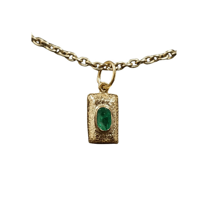 18k Gold Zambian Emerald Stone Pendant Charm For Her - K Jewelry Accessories